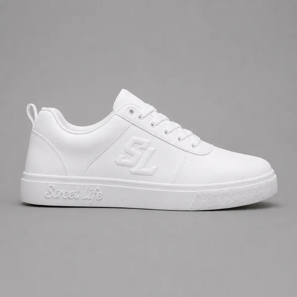 Tenis Street Life Todo Branco Unisex Casual
