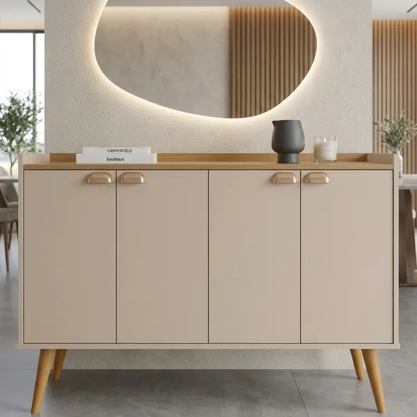 APARADOR BUFFET RETRÔ 4 E 2 PORTAS – MODELOS KIEV DALLAS E LINEA | ELEGÂNCIA E FUNCIONALIDADE PARA SUA SALA