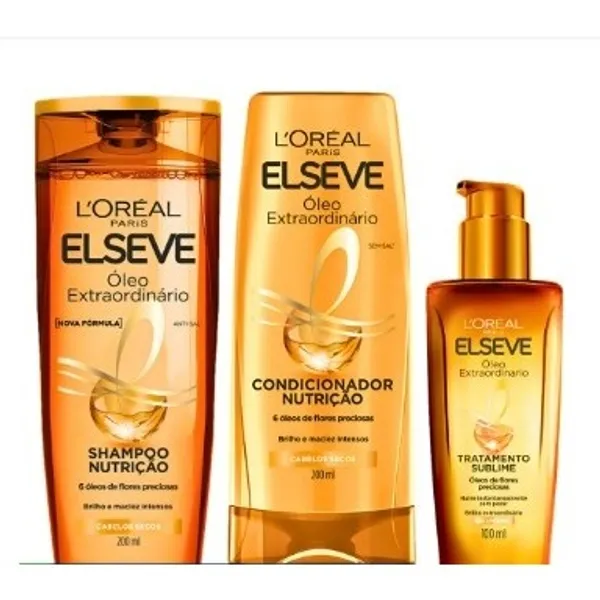 Kit L'Oréal Óleo Extraordinário Shampoo + Condicionador + Óleo Capilar Elseve