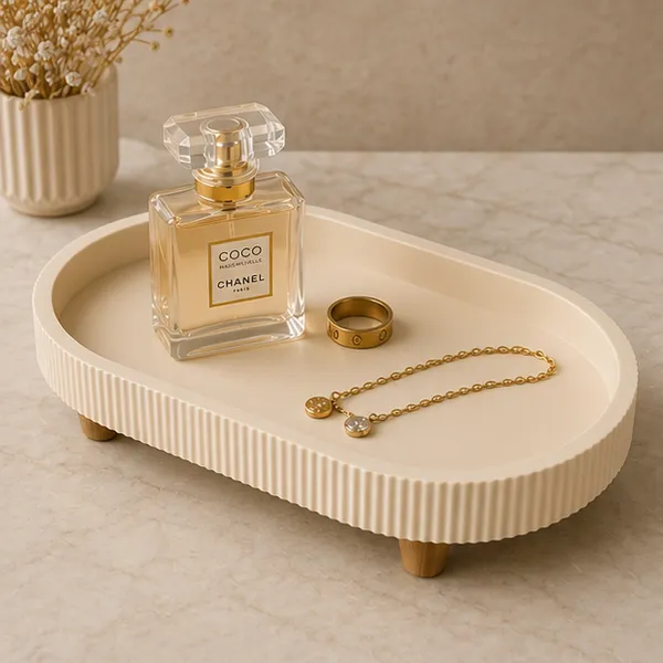 Bandeja Organizadora Porta Perfumes Joias Decorativa Minimalista  Premium Oval