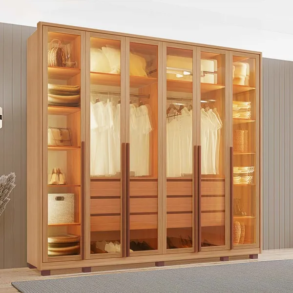 Guarda-Roupas Spectra 100% MDF 6 Portas 6 Gavetas c/ Kit de Espelhos e Pés