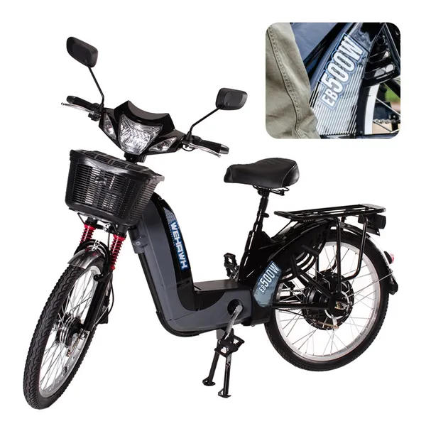BICICLETA SCOOTER ELÉTRICA 500W PEDAL ASSISTIDO 32KM/H WEHAWK EB 500W 🇧🇷