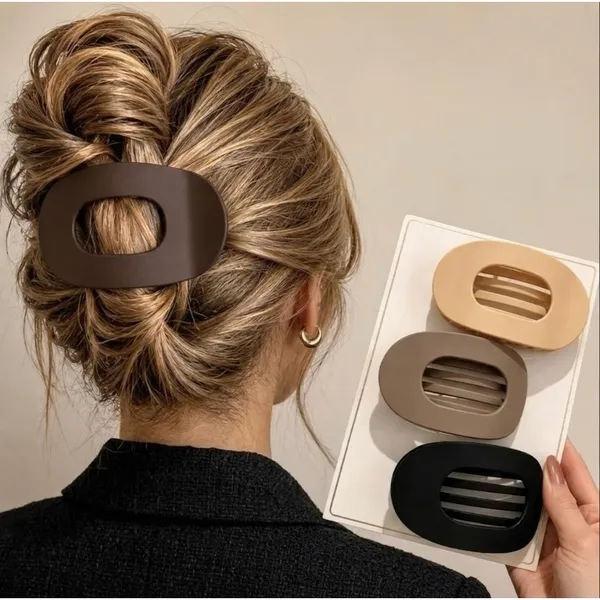 Presilha Prendedor Grampo de Cabelo Feminino Oval  Fosco - Design Elegante e Versátil para Todos os Tipos de Cabelo