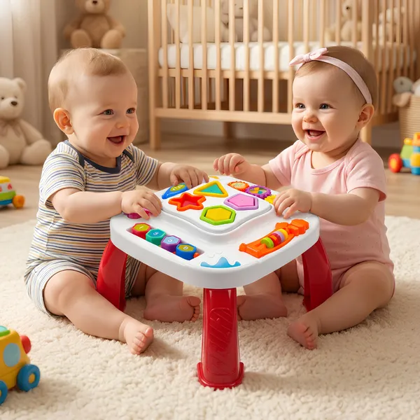 Mesinha Didática Infantil Educativa Sensorial Bebê  Mesa Divertida Atividades  Interativas Encaixar
