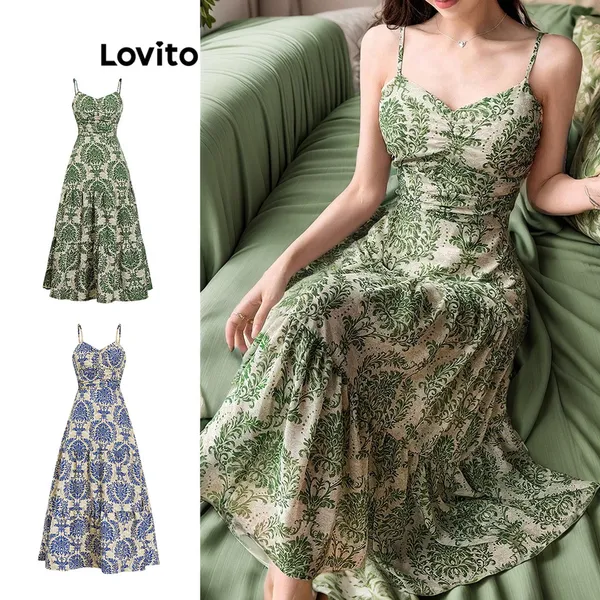 Lovito Férias Vestido Paisley Padrão Vestido De Verão Com Laço Nas Costas Para Mulheres L87ED315 (Multi-color)