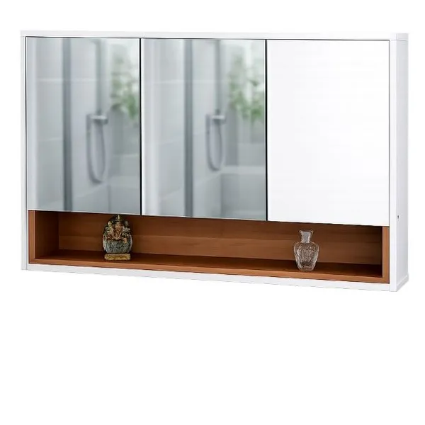 Espelheira / Armário para Banheiro Havana 80x50 – 3 Portas, 2 Nichos e Várias Cores