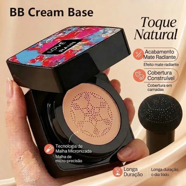 BB Cream Foundation + Concealer com Esponja Cogumelo Martin Natural HB2006
