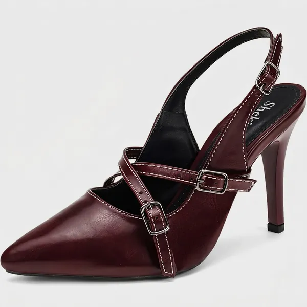 Scarpin Feminino Salto Fino Slingback Shekinah By Mercedita Premium Confortável Fivela Lançamento