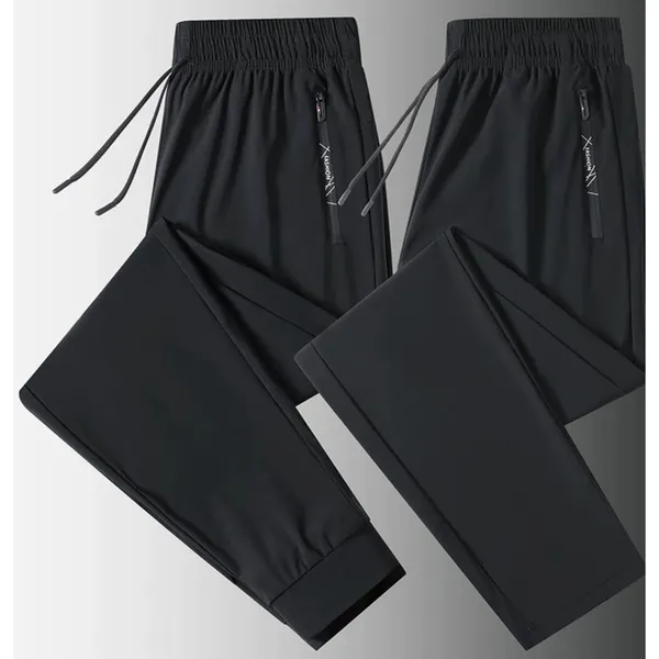 KIT 2 Calça Jogger Preta Masculina Dry Fit Com Fitas Esportiva