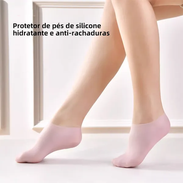 2 Pcs Meias De Silicone Para O Cuidado Dos Pés Gel Hidratante Anti-Rachaduras Removedor De Pele Morta