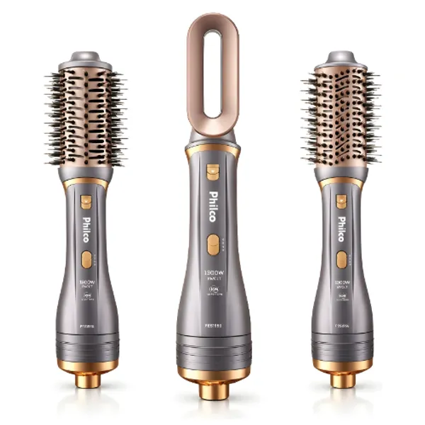 Escova Secadora Alisadora Philco 3 Em 1 1300w Original Anti-frizz 230°c Efeito de Salao