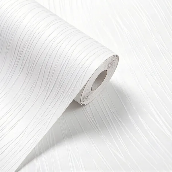 Papel de Parede Autoadesivo 3D Linha Branco 5 METROS x 45CM Fácil Instalação Resistente À Umidade Decoração Sala Quarto