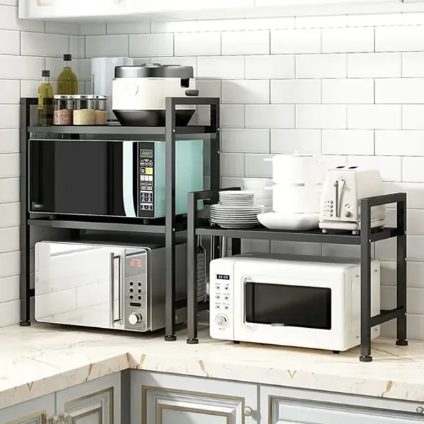 Prateleira Retrátil de Cozinha Ajustável Para Microondas Micro-ondas e Eletrodomésticos Armazenamento De Cozinha