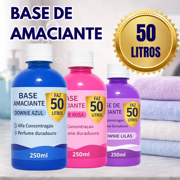 Base Amaciante Concentrada 250ml Faz até 50 litros perfumada tipo DOWNYEX RENDE MUITO