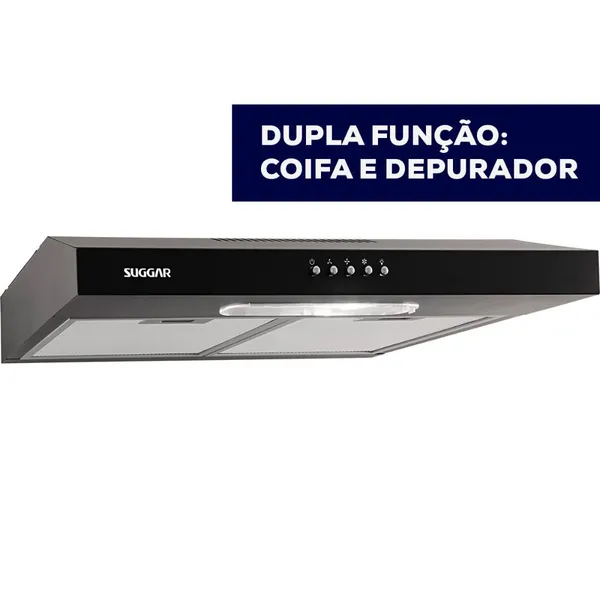 DEPURADOR SLIM SUGGAR 60CM 3 VELOCIDADES PRETO DPS161PT/DPS162PT