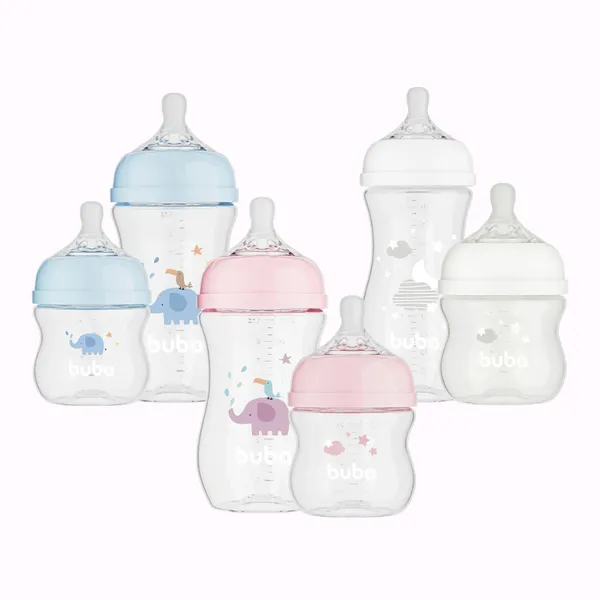 KIT 2 MAMADEIRA INFANTIL BUBA 120ML 270ML ANTICÓLICA BPA FREE