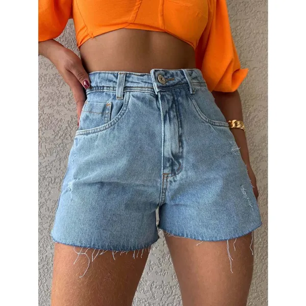 Short Jeans Feminino Kissmelady com Bolsos