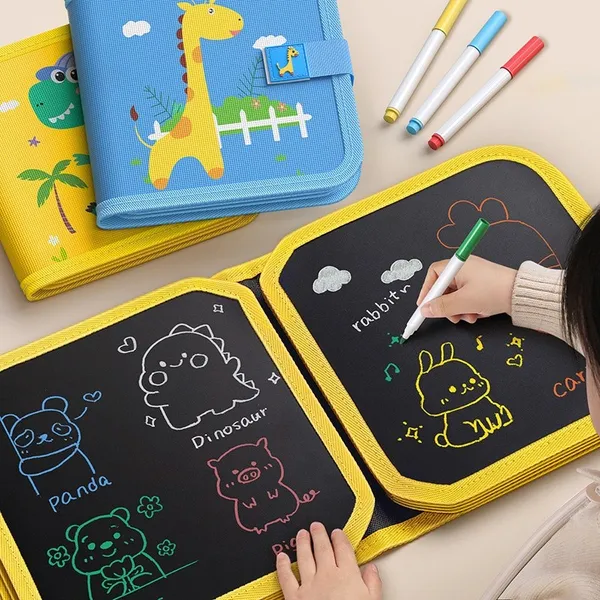 Livro Mágico Infantil De Colorir Apagável Com Kit 6/3 Canetinhas