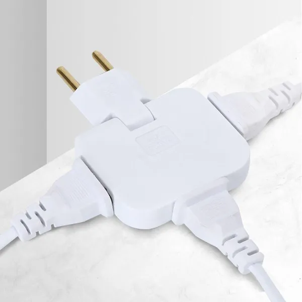 Pino Adaptador de Tomada Dobrável Articulado Flex com 3 Saídas 16A
