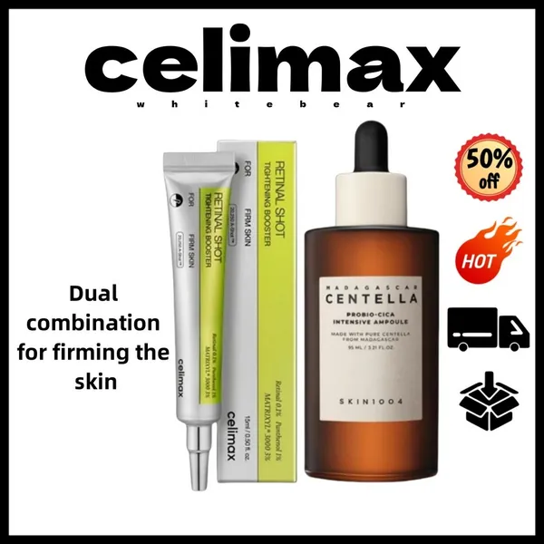 5.5celimax + SKIN1004 Alto-Falante Vita-A Retinal Shot Reforço Apertador 15ml | Duo Calmante E Antienvelhecimento + Mada