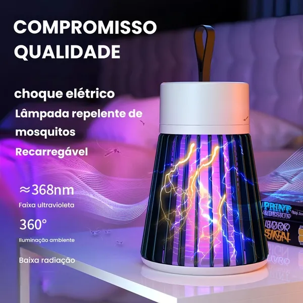 Luminária Anti- Mosquito Repelente Elétrico Lâmpada U.V Armadilha Para Insetos Direto USB