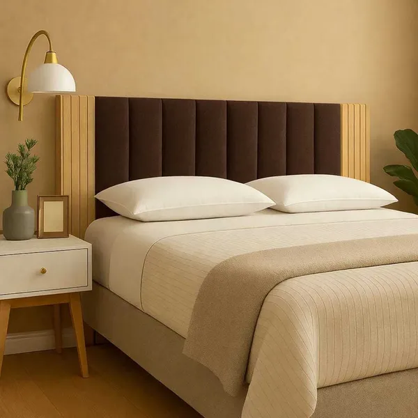 Kit Com Até 12 Peças Cabeceira Modular+Painel Ripado MDF Para Cama Box King Casal Queen - Envio Full