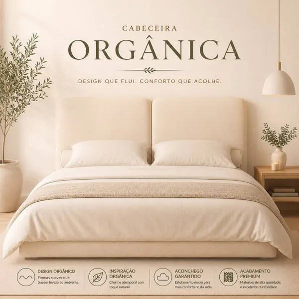 Cabeceira Organica Cama Box Casal Queen King Boucle Luxo Promoção