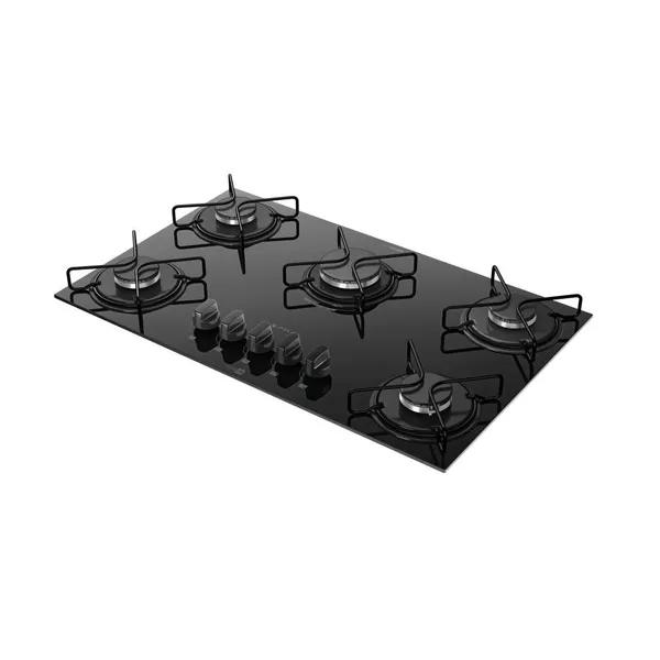 COOKTOP A GÁS ATLAS 5 BOCAS AGILE UP PRETO - BIVOLT
