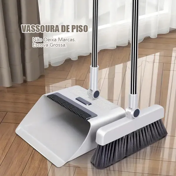 4 em 1 Conjunto de Vassoura e Pá Revolucionário - Limpeza Rápida e sem Sujeira! O conjunto de vassouras 4 em 1