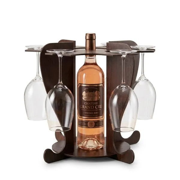 Porta Vinho e Porta Taça Moderno em MDF para Bancada
