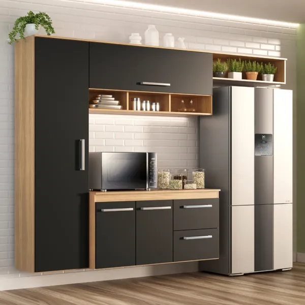 Armário Cozinha Compacta Lua 4 Portas 2 Gavetas
