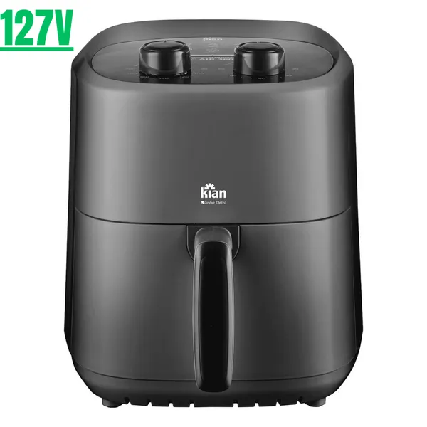 Air Fryer 3,5L Kian AF-105 Preto 127V ​1200W – Fritadeira Sem Óleo | Turbo Air 360°