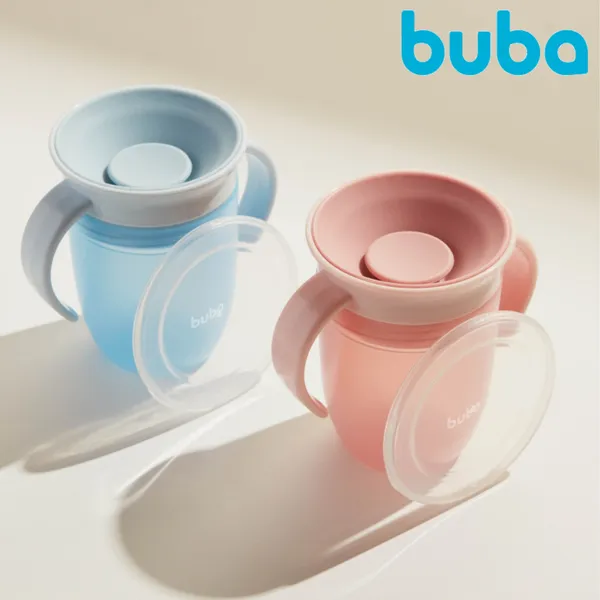 Copo de Treinamento Buba 360 para Bebê Infantil Antivazamento Para Introdução Alimentar 210 ml
