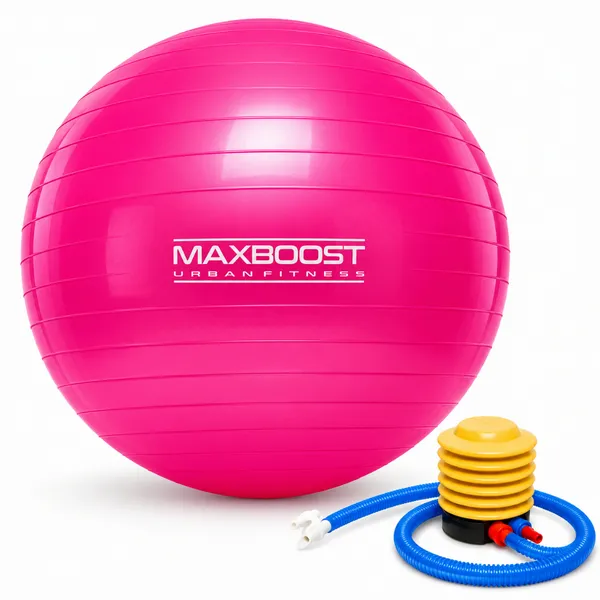 Kit Bola de Pilates Maxboost 75cm com Bomba de Ar Inclusa Fitness Yoga Treino Funcional Equilíbrio e Core