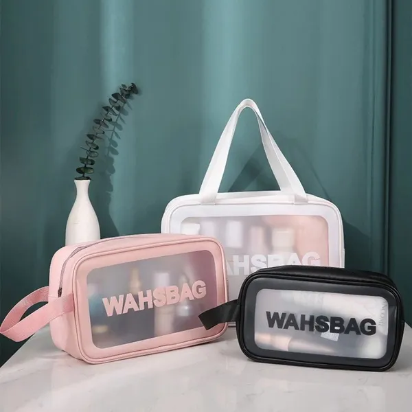 Kit 3 Necessaire Organizador Maquiagem Transparente