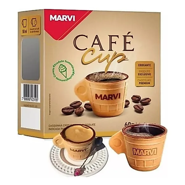 Café Cup Casquinha Marvi Baunilha e Chocolate 60g (6 unidades)