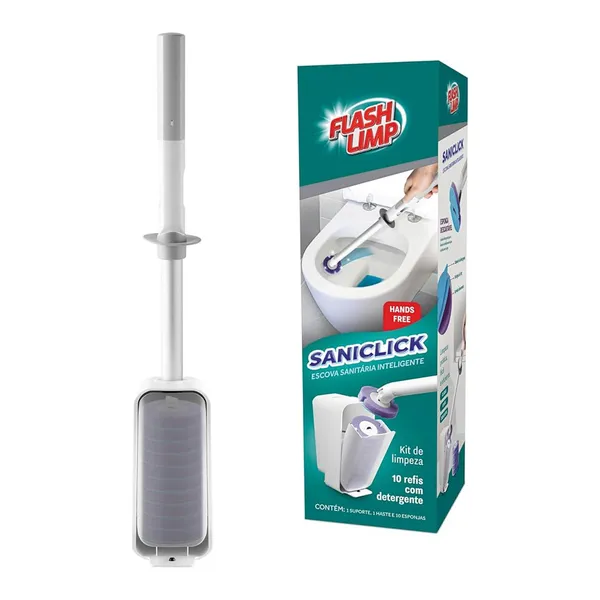 ESCOVA SANITÁRIA COM REFIL DESCARTÁVEL SANICLICK BAN2659 FLASH LIMP