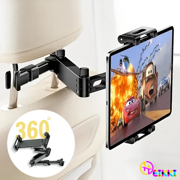 Suporte Para Celular Tablet Encosto Cabeça De Carro Assento Traseiro Com Braço Estendido 3 Em 1 Rotação 360 Graus Ajus