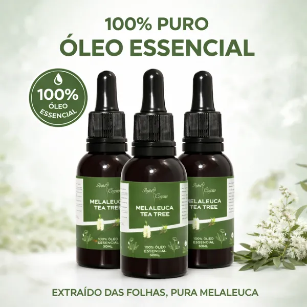 Óleo Essencial De Melaleuca 100% Puro 30ml Contra Micose Acne