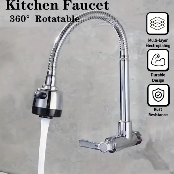 Torneira com chuveiro com rotação de 360° Cozinha Luxo Parede Promoção