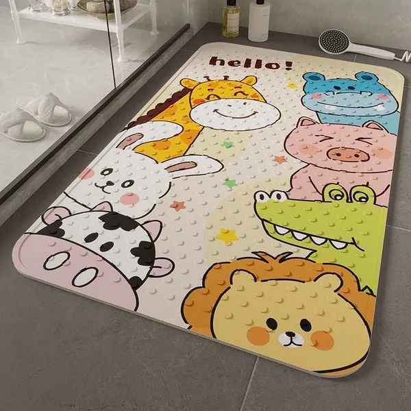 Tapete antiderrapante para banheiro, tapete para chuveiro, tapete de banho infantil, tapete de PVC impermeável e antider