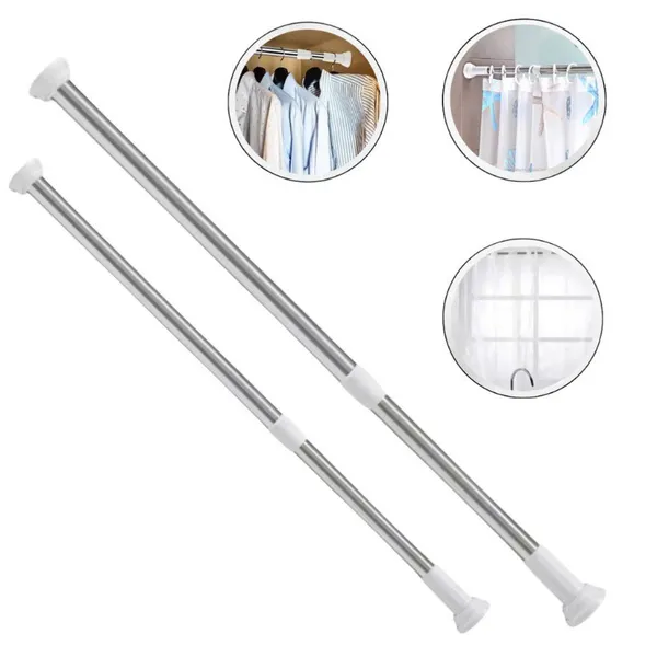 Varão Extensível Multiuso 70-200cm Para Box Banheiro e Varal de Roupas Ajustável Sem Furo