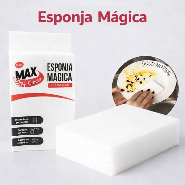 Kit 10 20 50 Esponja Mágica Branca Melamina Bucha Tira Mancha Limpeza Desengordura Max Clean