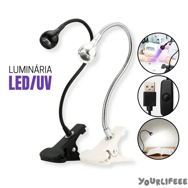 Mini Cabine Secador UV LED com Clip | 365nm+405nm | Cura Gel de Unhas em 60s | Portátil