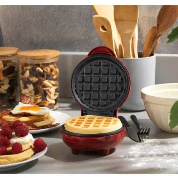 Mini Máquina de Waffles Elétrica Portátil Casa Cozinha Fazer Waffle Panquecas Automático  110V- 220V