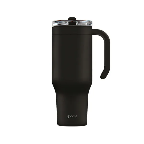Copo Life Gocase 880ml - Aço Inox, Tampa e Canudo Tritan, Isolamento a Vácuo Bebidas Quente e Fria