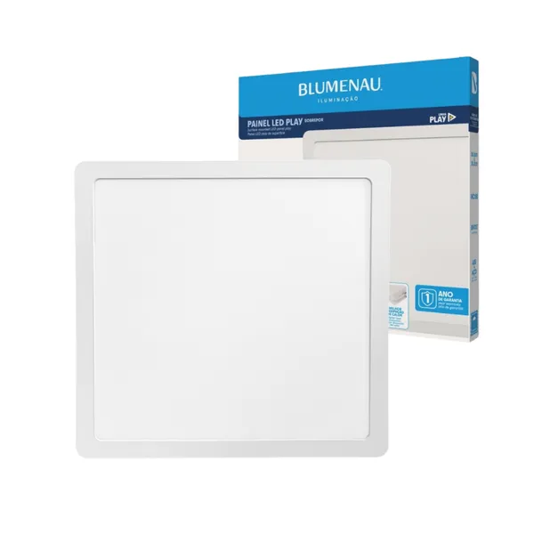 Painel Painel Plafon Led Quadrado Sobrepor 24w Play Blumenau Iluminação 6500k ou 4000k ou 3000k Bivolt