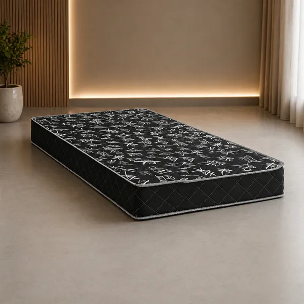 Colchão Solteiro 188x88 Estampado Preto– Conforto e Estilo para Seu Quarto
