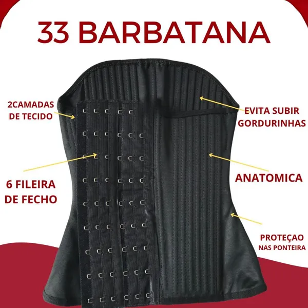 Cinta MODELADORA REDUTORA 33 barbatana Lipo Pos CIRURGICA afina a cintura de alta compressão