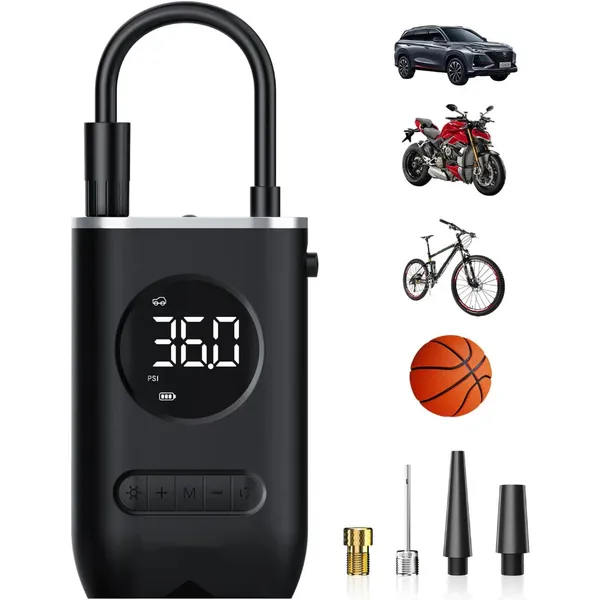 MINI COMPRESSOR DE AR PORTATIL RECARREGAVÉL DIGITAL USB CALIBRADOR PNEU ENVIO IMEDIATO